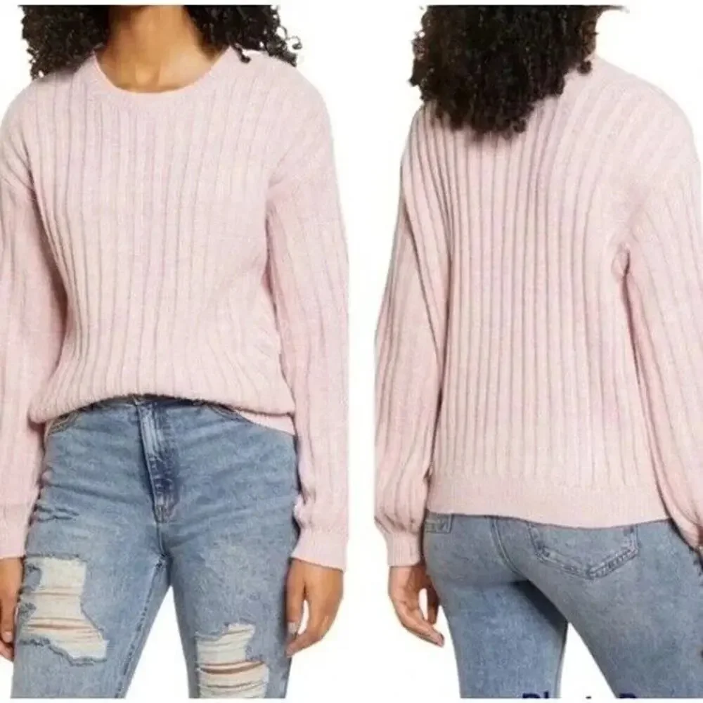 BLANK NYC HEATHER RIBBED CREWNECK SWEATER Size XS New wit Tags